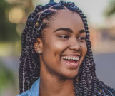 Beautiful black woman smiling